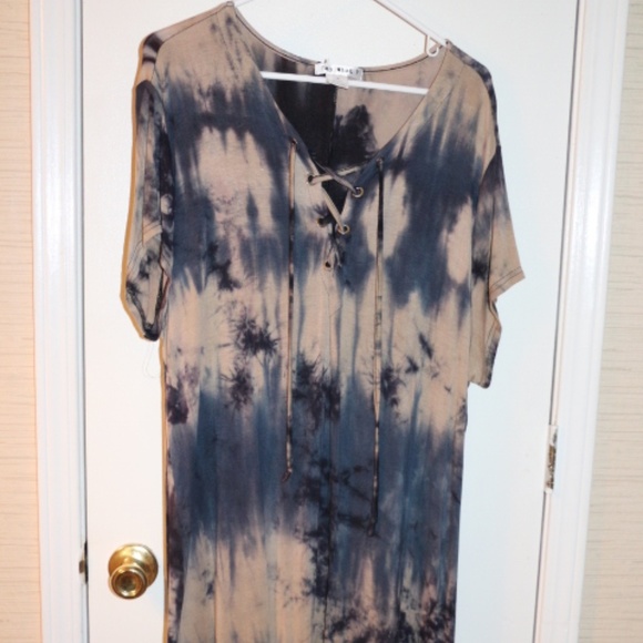 Say What? Dresses & Skirts - 3X TIE DYE LACE UP DRESS BY SAY WHAT FESTIVAL BOHO